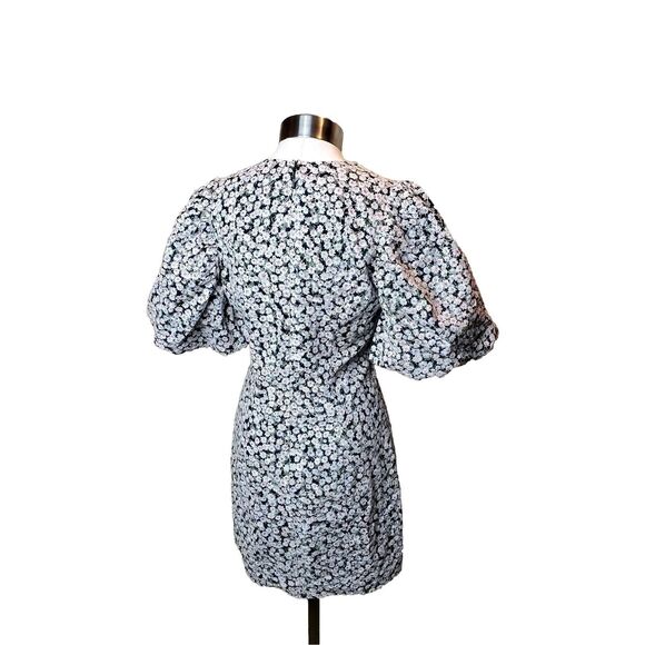 Free The Roses Embroidered Floral Mix Puff Sleeve Mini Dress Size Small - Picture 5 of 7